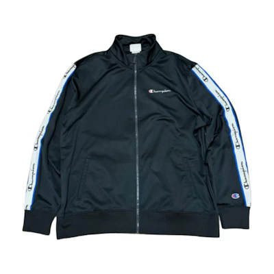 Champion Black Embroidered Logo Zip-Up Jacket V3391550519