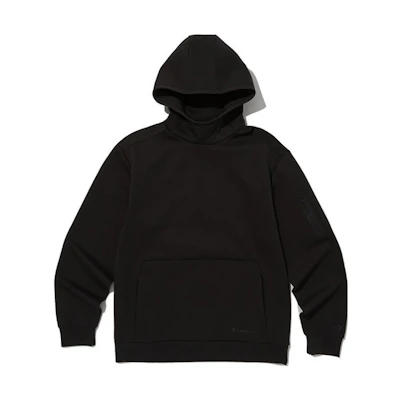 Champion Black Hoodie - Plain, Versatile, Fleece-lined Long Sleeve CKTS3F518BK