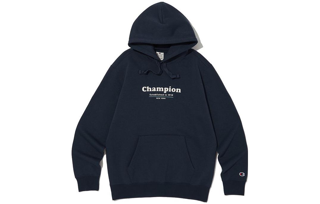 Champion Black Hoodie with Letter Print - Casual and Versatile CKTS3F626N2