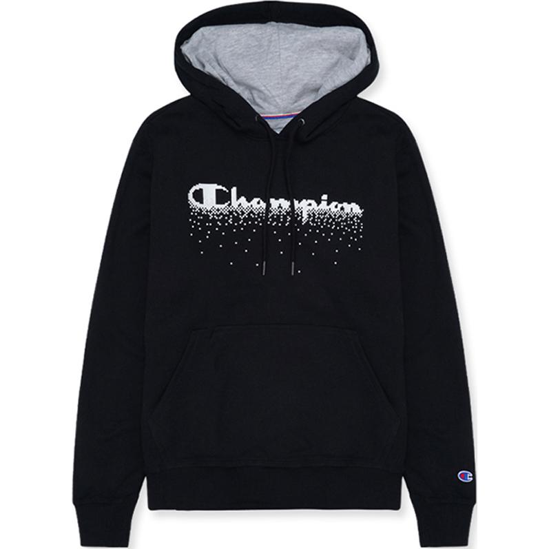Champion Black Hoodie with Letter Print - Slim Fit Long Sleeve Pullover GF89H-586616-BKC