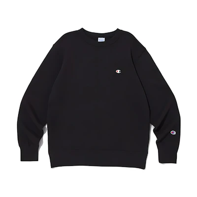 Champion Black Pullover Crewneck Sweatshirt Casual Loose Fit CKTS3F302BK