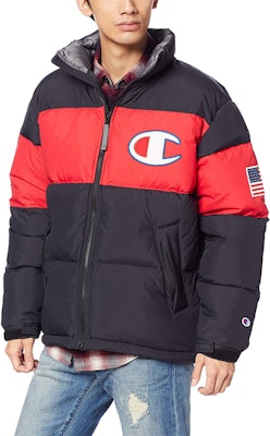 チャンピオン ブラック ロゴ入り スタンドカラー 冬用 軽量 ダウンジャケット C3-Q607-090 Shop チャンピオン ブラック ロゴ入り スタンドカラー 冬用 軽量 ダウンジャケット C3-Q607-090