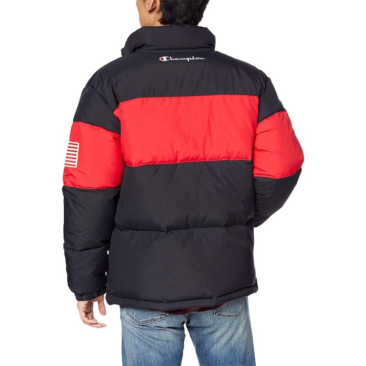 Purchase チャンピオン ブラック ロゴ入り スタンドカラー 冬用 軽量 ダウンジャケット C3-Q607-090