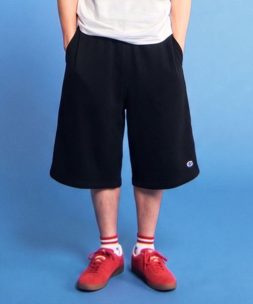 Champion C Logo Loose Fit Bermuda Sweat Shorts Black CHPU261KBSR035BK