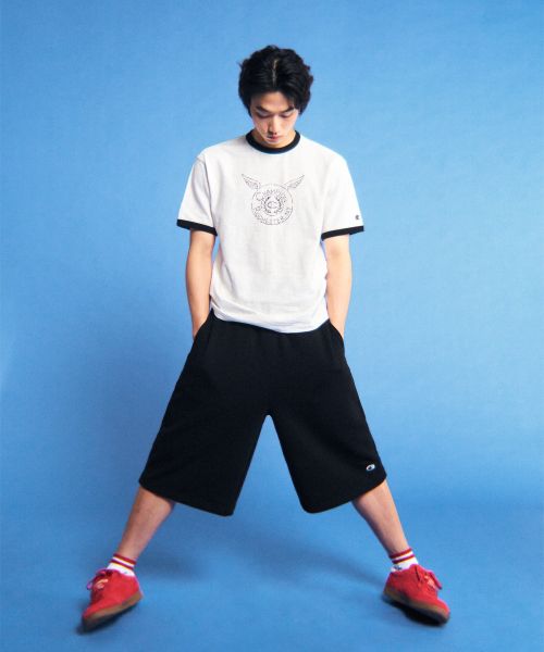 Order Champion C Logo Loose Fit Bermuda Sweat Shorts Black CHPU261KBSR035BK