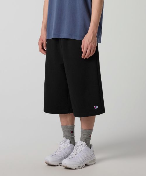 Shop Champion C Logo Loose Fit Bermuda Sweat Shorts Black CHPU261KBSR035BK