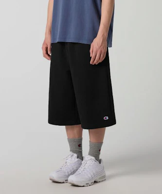 Champion C Logo Loose Fit Bermuda Sweat Shorts Black CHPU261KBSR035BK Shop Champion C Logo Loose Fit Bermuda Sweat Shorts Black CHPU261KBSR035BK
