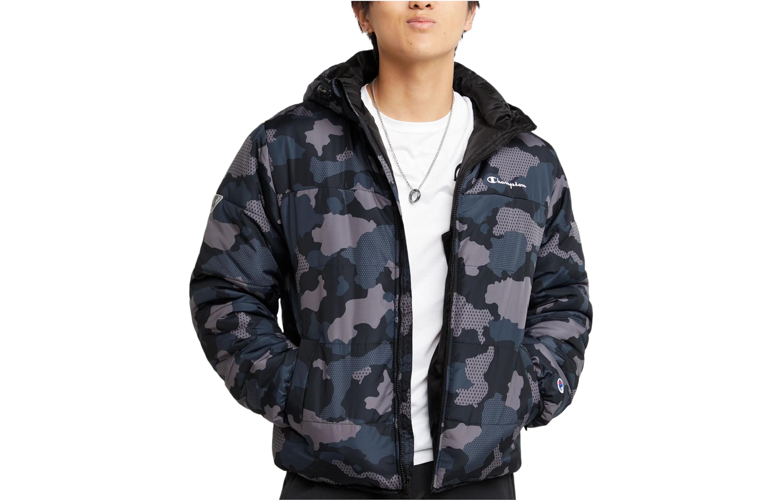 Champion Camo Print Zip Hoodie Jacket Blue - V4728P-586N6A