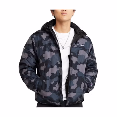 Champion Camo Print Zip Hoodie Jacket Blue - V4728P-586N6A
