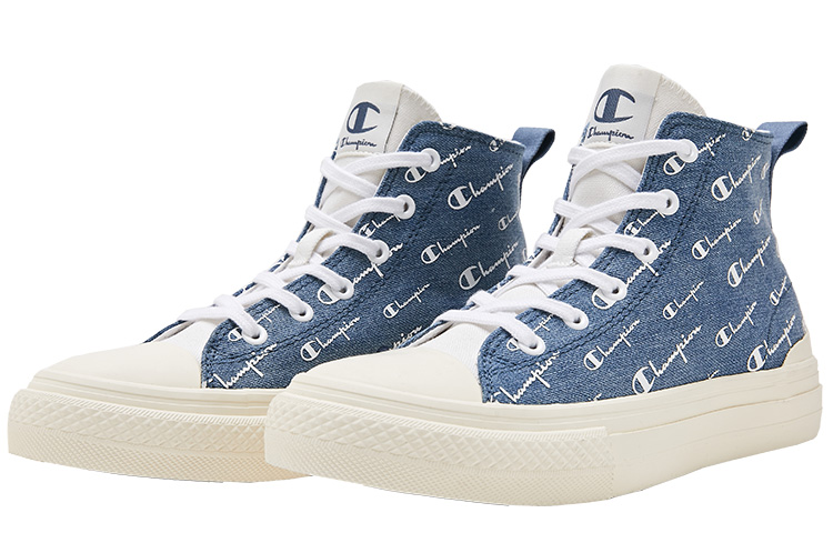 Order Champion Campus Mono High 'Denim Blue Logo Print' U2BFCVU08M1