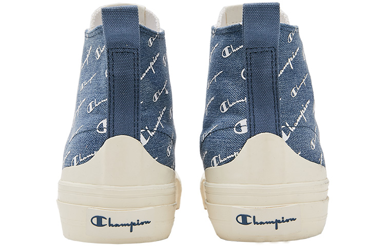 Shop Champion Campus Mono High 'Denim Blue Logo Print' U2BFCVU08M1
