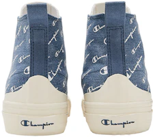 Shop Champion校園系列 Mono High 全版印logo休閒配搭帆布鞋 男女同款 丹寧藍