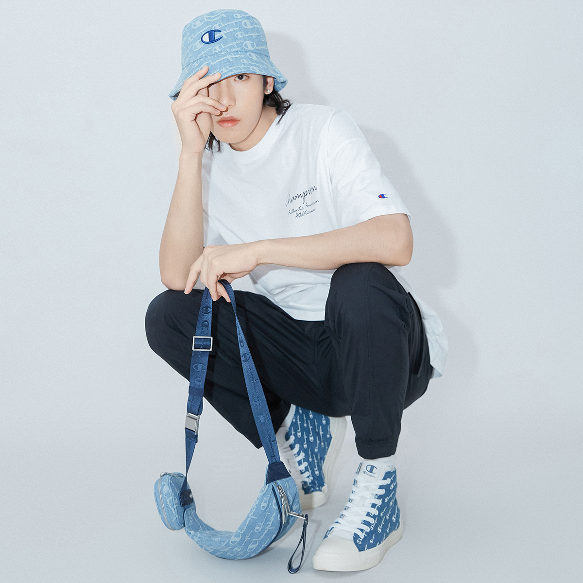 Sizing Champion Campus Mono High 'Denim Blue Logo Print' U2BFCVU08M1