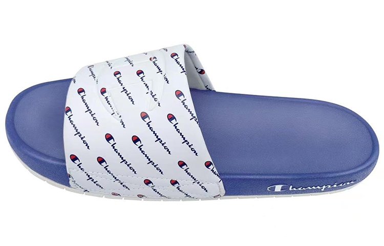 Champion Campus Slide 'Mono Full-Print Logo White Blue'