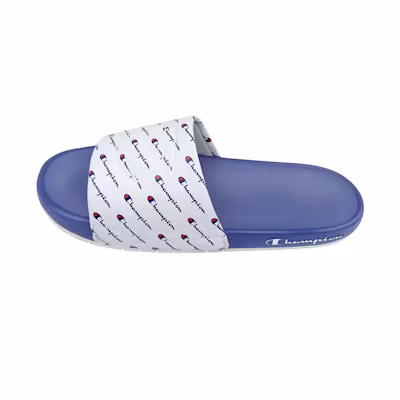 Champion Campus Slide 'Mono Full-Print Logo White Blue'