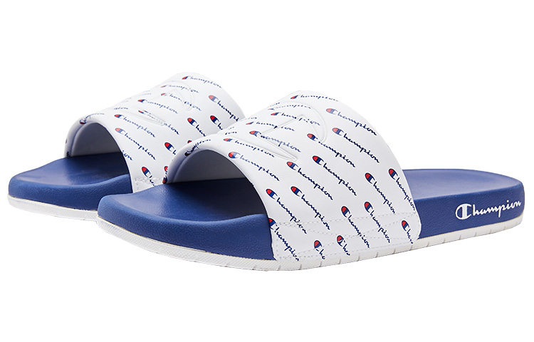 Champion Campus Slide 'Mono Full-Print Logo White Blue' 圖 2