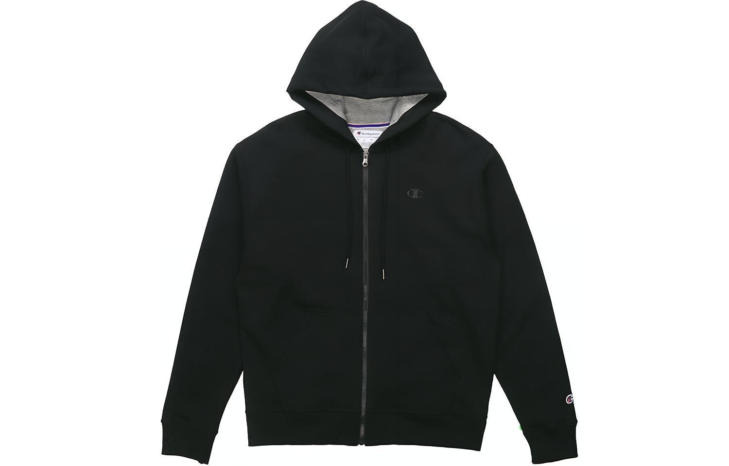 Champion Casual Double Logo Zip Hoodie Black (Unisex, US Version) S0891-407D55-003