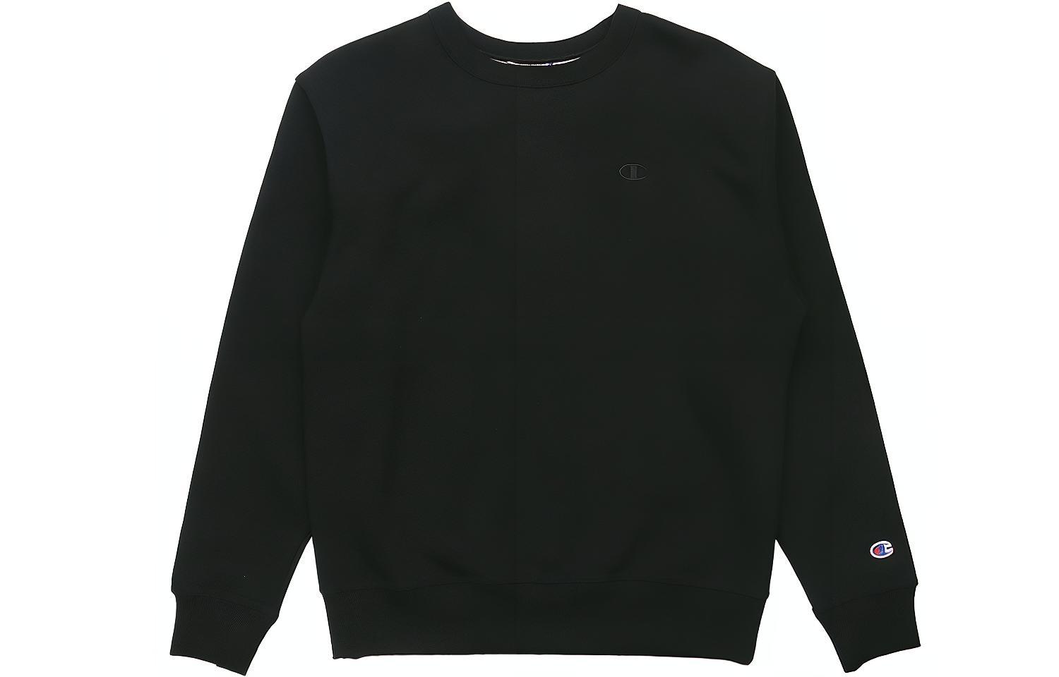 Champion Casual Long Sleeve Small Logo Crewneck Fleece Sweatshirt Black Unisex S0888-407D55-003