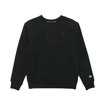 Champion Casual Long Sleeve Small Logo Crewneck Fleece Sweatshirt Black Unisex S0888-407D55-003