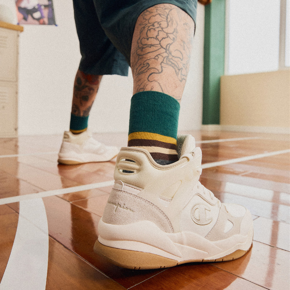 Cheap Champion Champ Hoop Mid ''Retro Sport Bianco Giallo'' U2CFCBM02D1