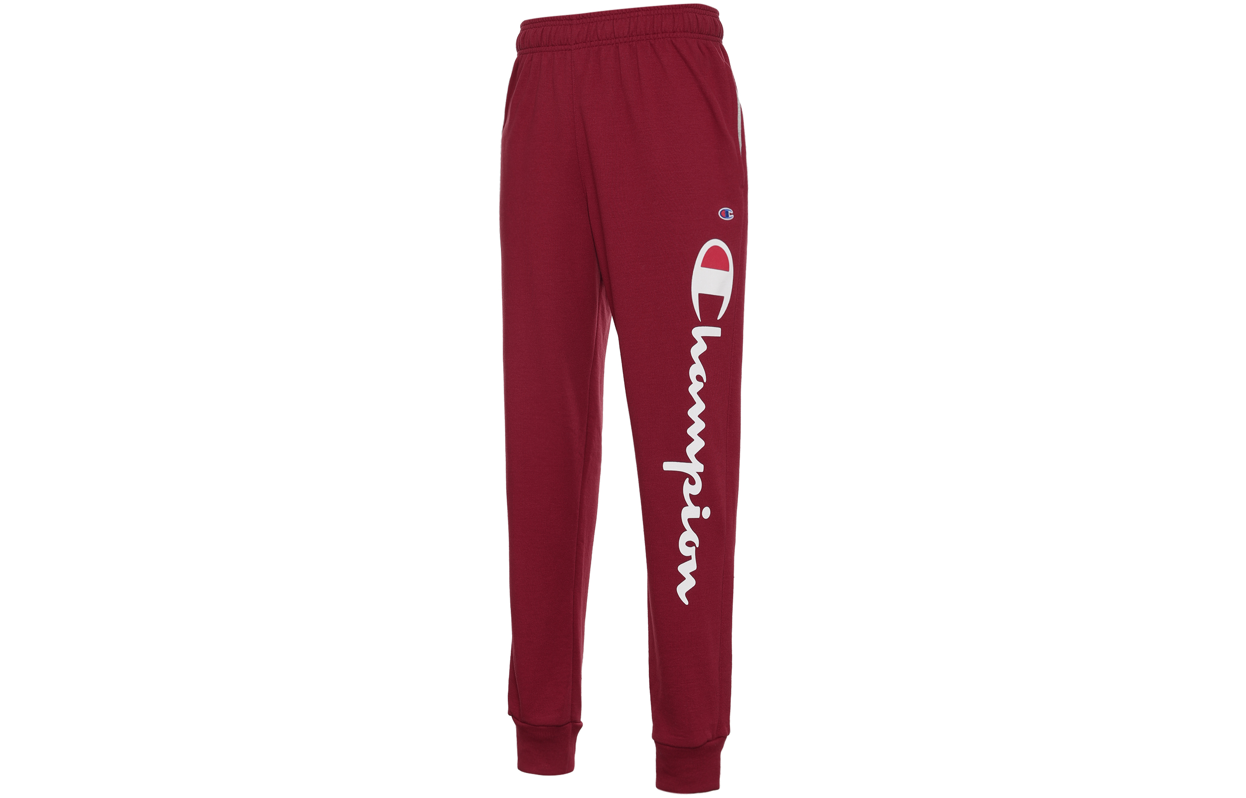 Champion Cherry Red Script Logo Fleece Jogger Pants Unisex (US Version). GF22H-Y07234-WFU