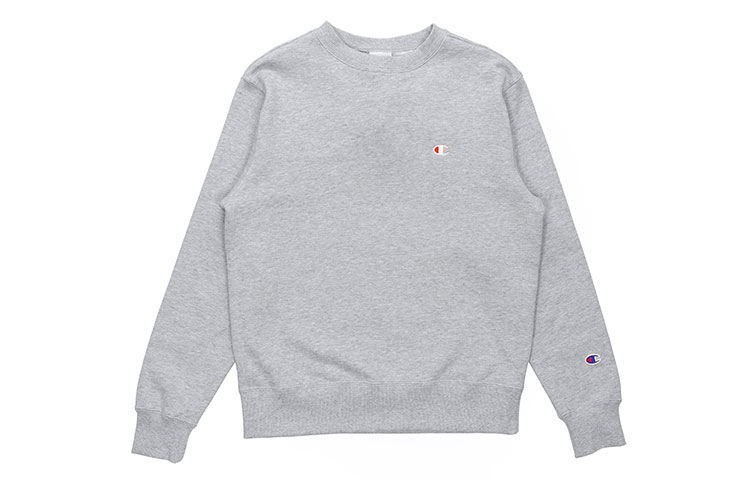 Champion Classic Double C-Logo Unisex Pullover Crewneck Sweatshirt Light Grey Japan C3-Q001-070