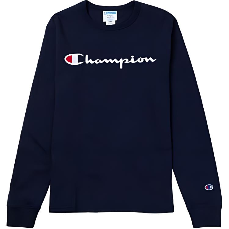 Champion Classic Logo Pullover Sweatshirt Unisex Navy Blue GT47-Y06136-NYC