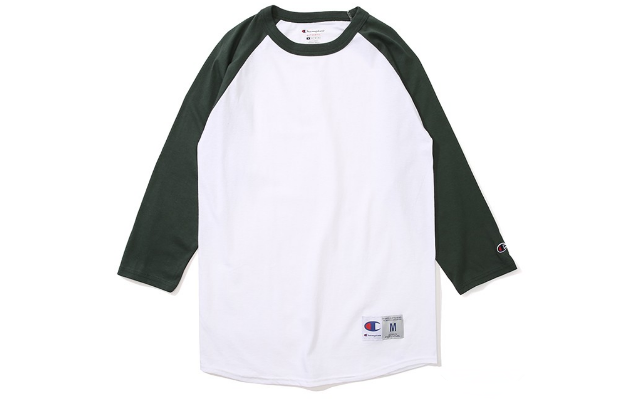Champion Classic Raglan 3/4 Sleeve T-Shirt Unisex White (US Version). T137-G1