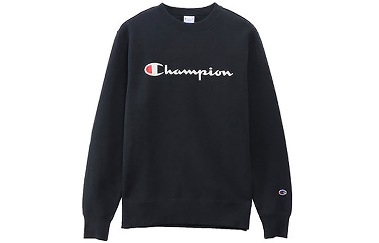 Champion Classic Script Logo Fleece Crewneck Sweatshirt Navy (Unisex, Japan Edition) C3-L023-370