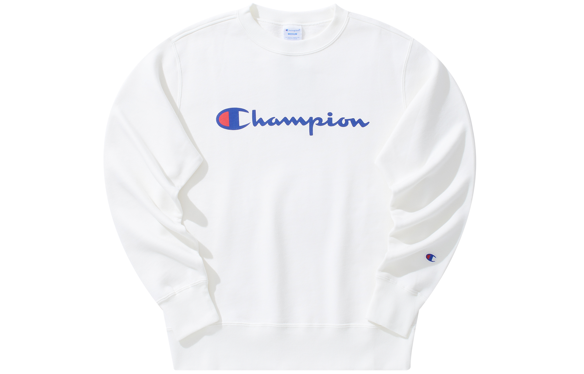 Champion Classic Script Logo Fleece Crewneck White Sweatshirt Unisex Japan Edition C3-Q007-2