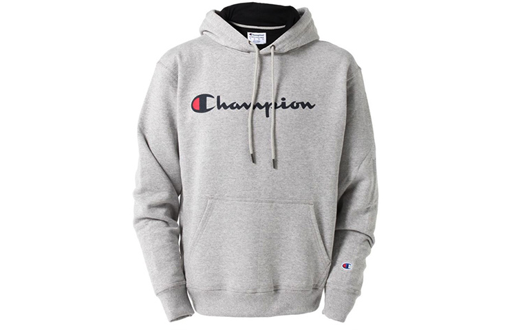 Champion Classic Script Logo Hoodie Fleece Unisex - Light Grey GF89H-Y06794-1IC