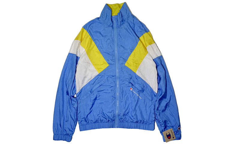 Champion Colorblock Embroidered Nylon Jacket Unisex Blue Yellow White (US Edition) V5084-549962-L07
