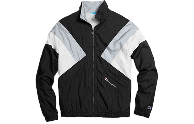 Champion Colorblock Embroidered Nylon Track Jacket Unisex Black/White/Grey V5084-549962-3YX