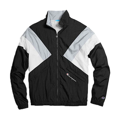 Champion Colorblock Embroidered Nylon Track Jacket Unisex Black/White/Grey V5084-549962-3YX