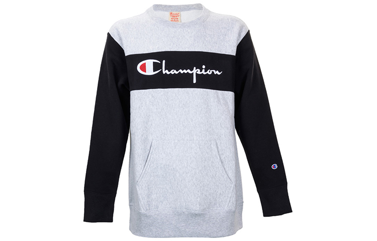 Champion Colorblock Fleece Pullover Hoodie Grey 214049-F19-EM004-LOXGM/NBK