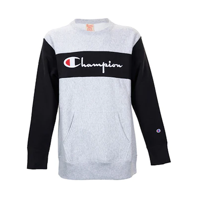 Champion Colorblock Fleece Pullover Hoodie Grey 214049-F19-EM004-LOXGM/NBK