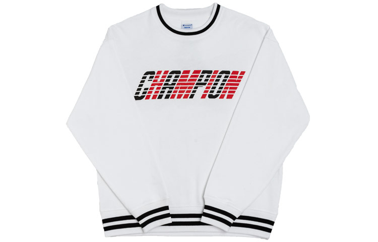 Champion Colorblock Logo Print Sweatshirt Japan Edition Unisex White C3-R001-C010