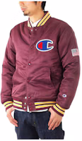 Champion Colorblock Striped Logo Varsity Baseball Jacket Long Sleeve C3-J616 Champion Colorblock Striped Logo Varsity Baseball Jacket Long Sleeve C3-J616