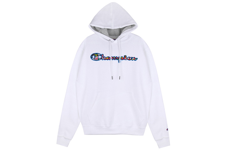 Champion Colorful Flag Logo Limited Edition Hoodie Unisex White GF89H-586198-WHC