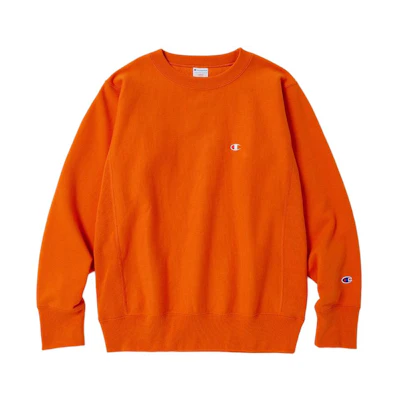 Champion Crewneck Pullover Sweatshirt Solid Color Long Sleeve C8-Y002