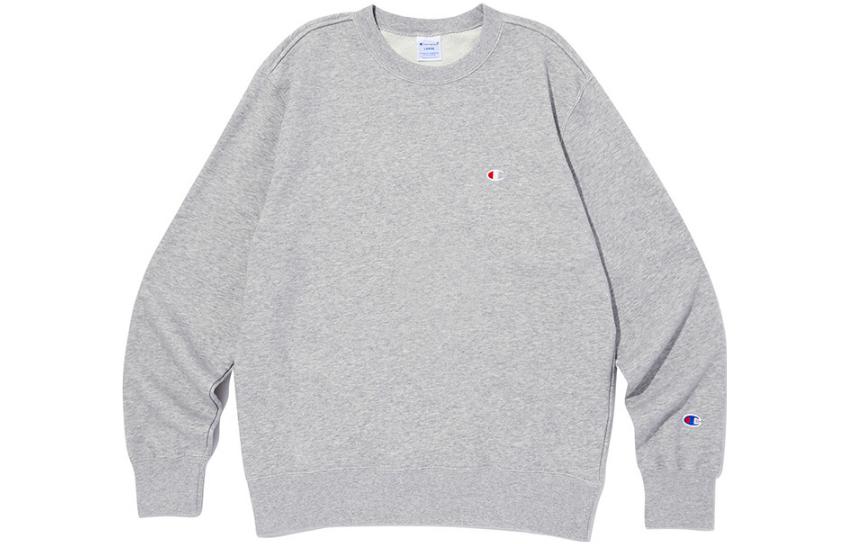 Champion Crewneck Pullover Sweatshirt Solid Gray Long Sleeve CKTS3F302G2