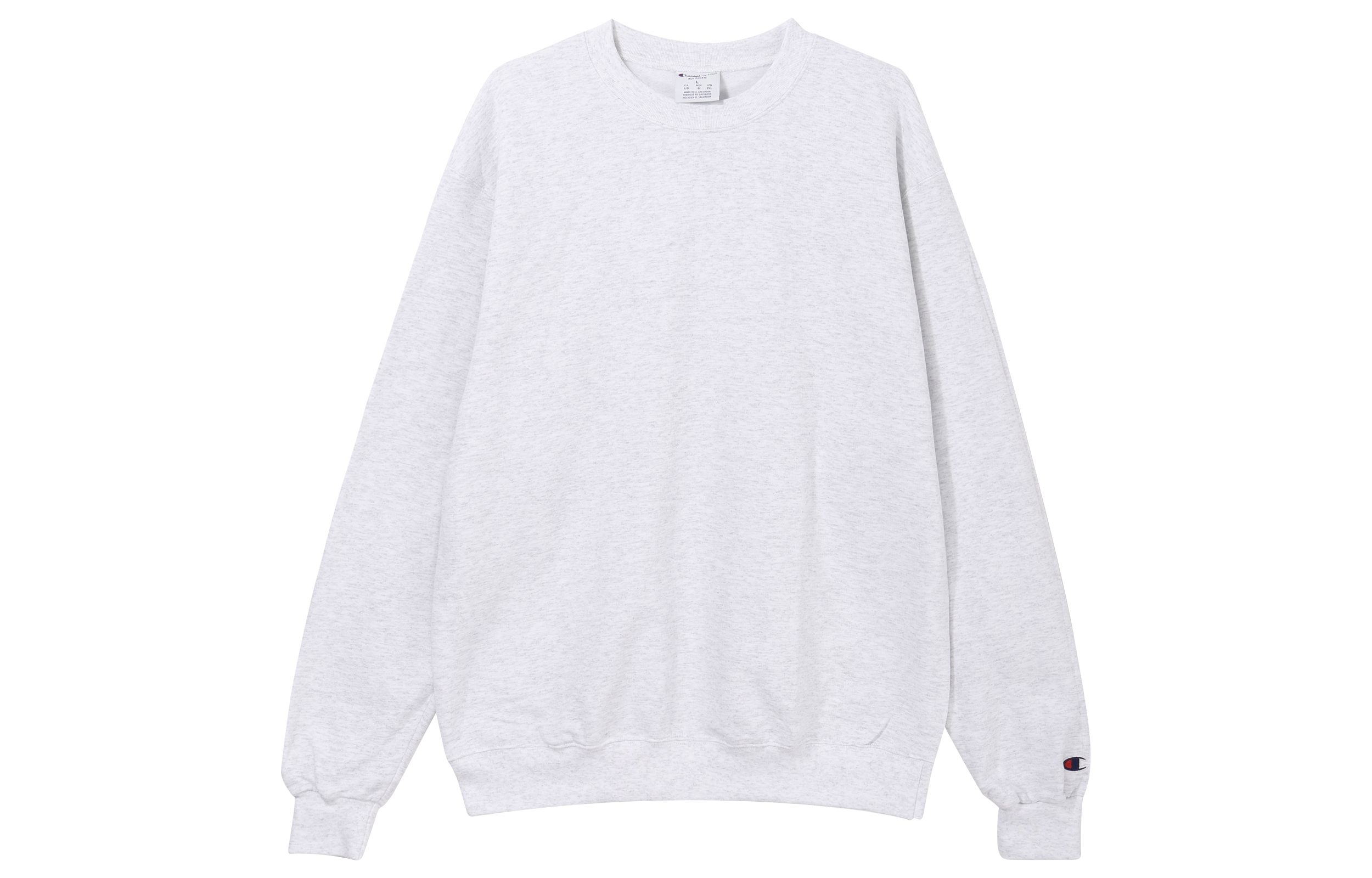 Champion Crewneck Sweatshirt White/Grey - Unisex Fleece-Lined Casual Pullover S600-SV