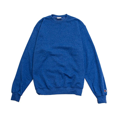 Champion Cuff Logo Crewneck Fleece Pullover Sweatshirt Unisex Heather Blue S600-RH