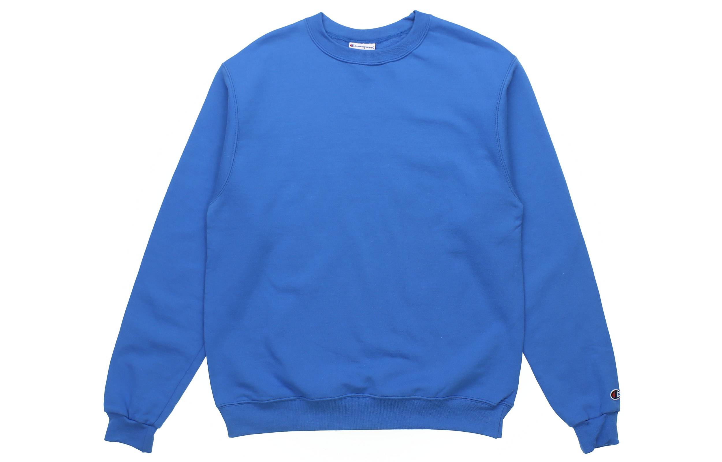 Champion Cuff Logo Crewneck Sweatshirt Blue Unisex Casual USA Edition S600-RB