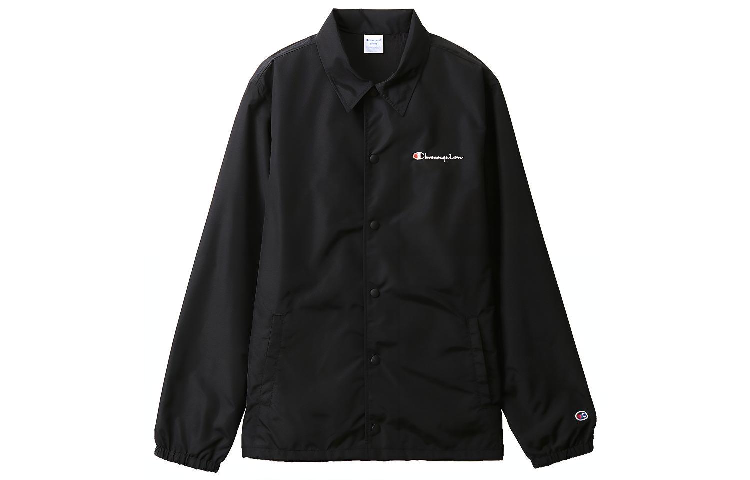 Champion Cursive Logo Coach Jacket Japan Edition Unisex Black C3-R601-090