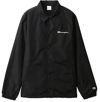 Champion Cursive Logo Coach Jacket Japan Edition Unisex Black C3-R601-090 Champion Cursive Logo Coach Jacket Japan Edition Unisex Black C3-R601-090