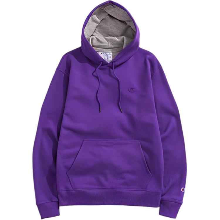 Champion Double Logo Embroidered Fleece Hoodie Unisex Purple. S0889 407D55-10