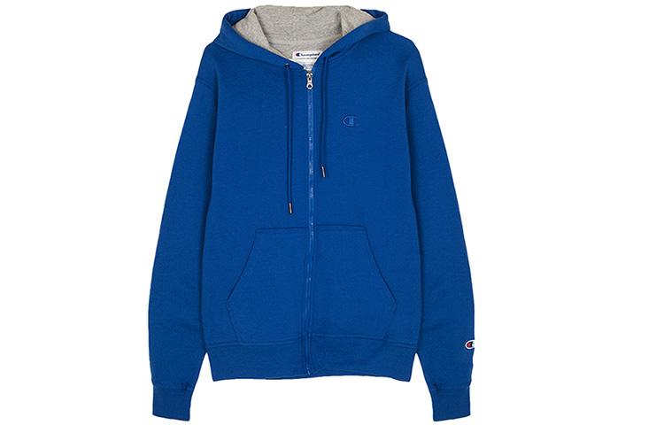 Champion Double Logo Embroidered Fleece Zip Hoodie Blue (Unisex) S0891-407D55-GUX
