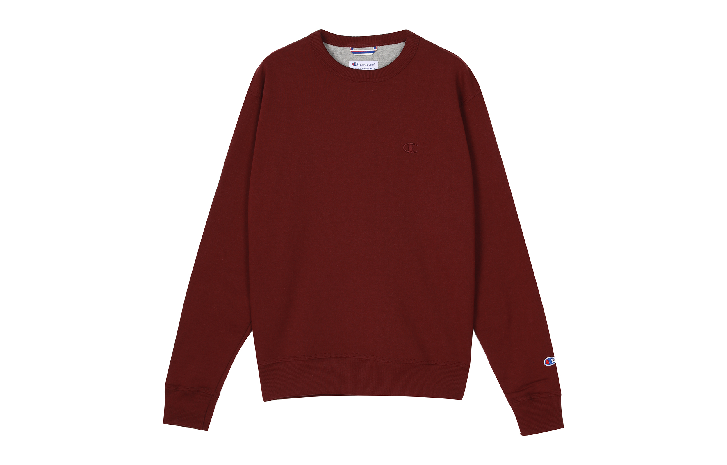 Champion Double Logo Embroidered Pullover Hoodie Wine Red Unisex Couple Style S0888-407D55-029