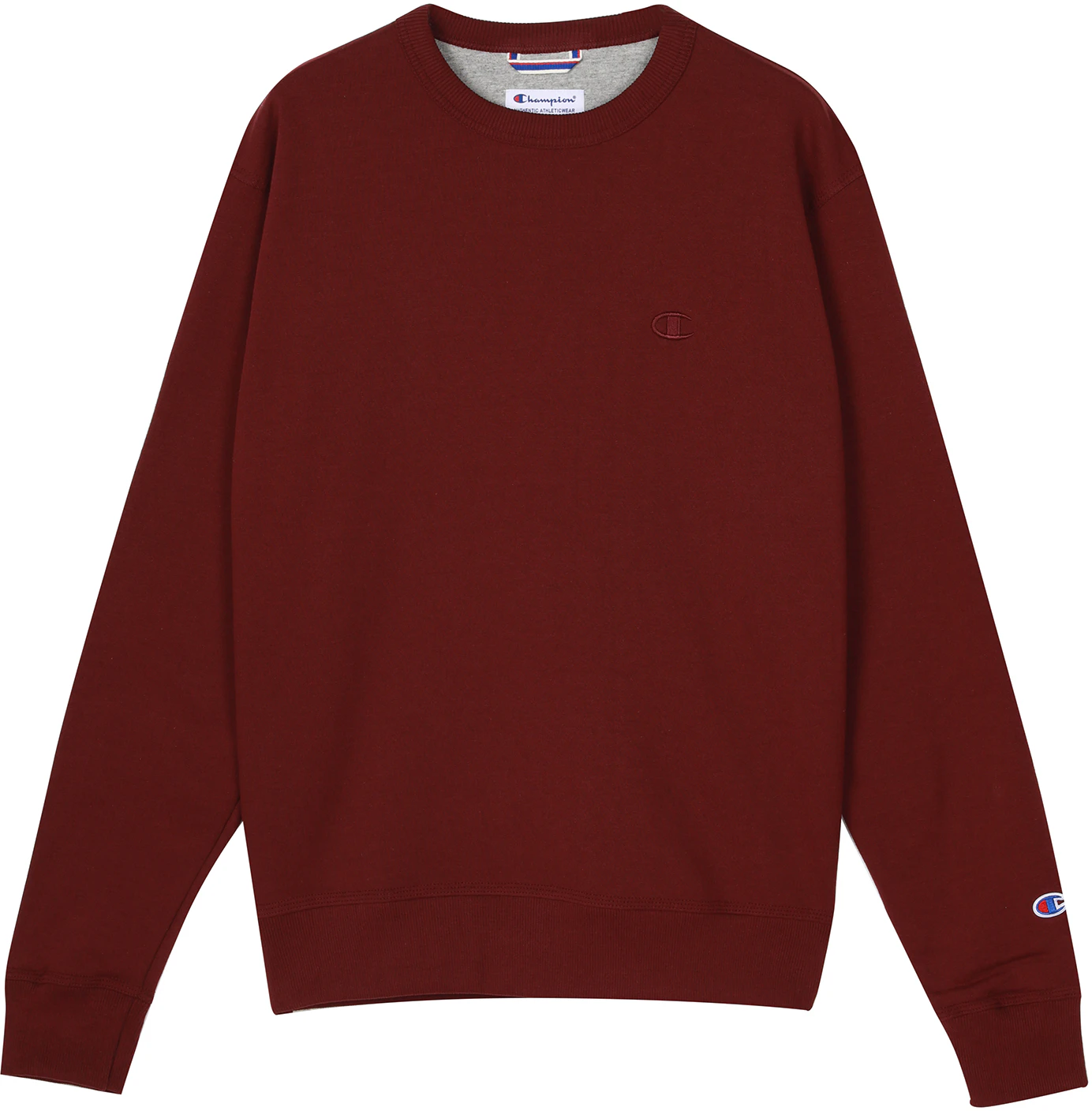 champion-double-logo-embroidered-pullover-hoodie-wine-red-unisex-couple-style-s0888-407-d55-029